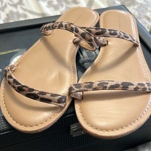 Leopard strap sandals